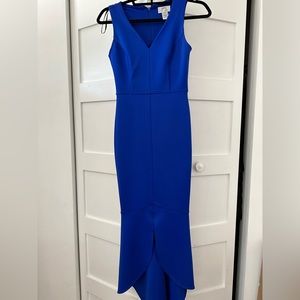 Blue sleeveless tulip hem dress, never worn!